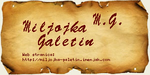 Miljojka Galetin vizit kartica